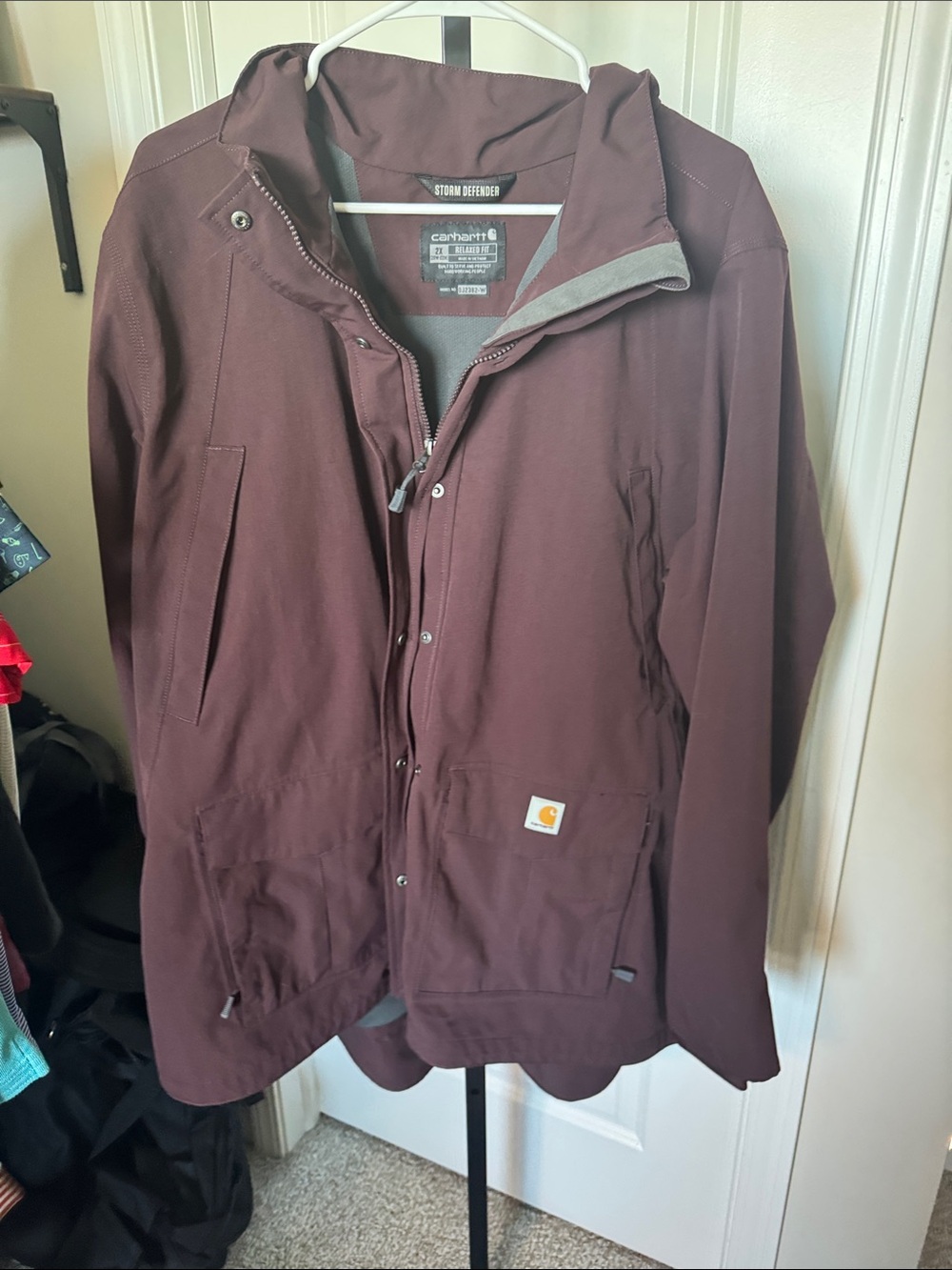 Carhartt Men’s Hooded Storm Defender Jacket - Maroon